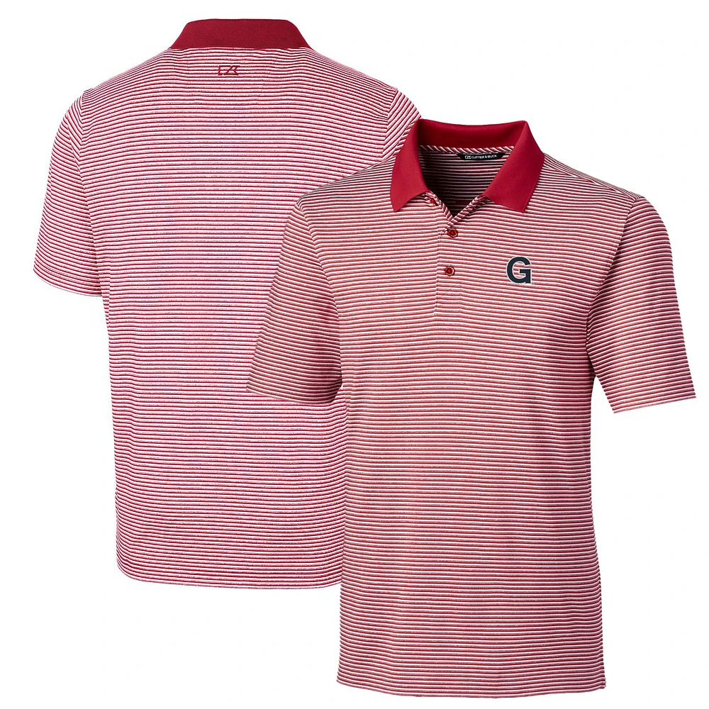 Men's Cutter & Buck Red Gonzaga Bulldogs Big Tall Forge Tonal Stripe Stretch Polo