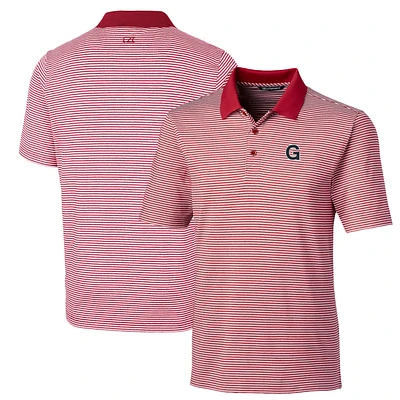 Men's Cutter & Buck Red Gonzaga Bulldogs Big Tall Forge Tonal Stripe Stretch Polo