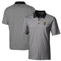 Men's Cutter & Buck Black Grambling Tigers Big Tall Forge Tonal Stripe Stretch Polo