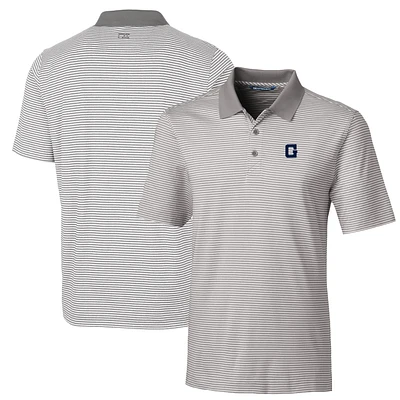 Men's Cutter & Buck Gray Georgetown Hoyas Big Tall Forge Tonal Stripe Stretch Polo