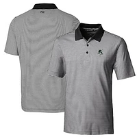 Men's Cutter & Buck Black Portland State Vikings Big Tall Forge Tonal Stripe Stretch Polo