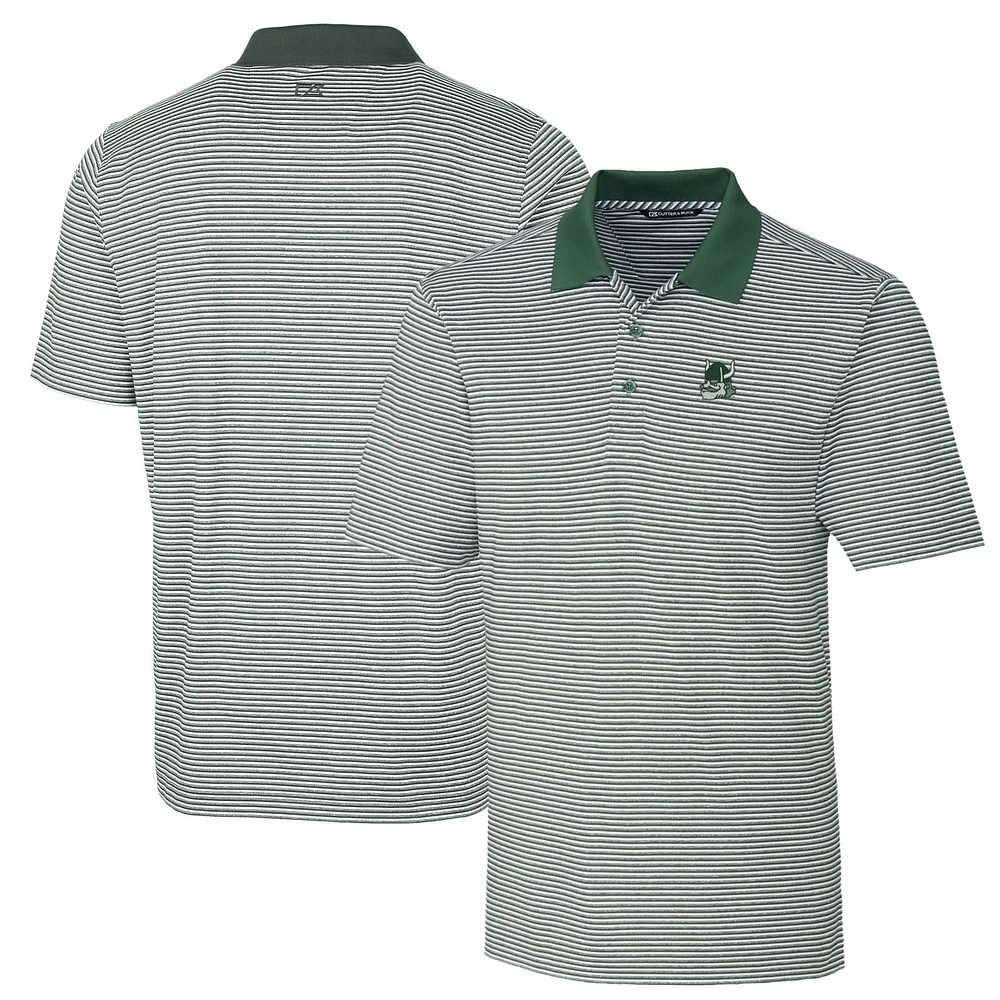 Men's Cutter & Buck Green Portland State Vikings Big Tall Forge Tonal Stripe Stretch Polo