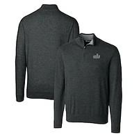 Men's Cutter & Buck Heather Charcoal Old Dominion Monarchs Lakemont Tri-Blend Big Tall Quarter-Zip Pullover Sweater