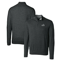 Men's Cutter & Buck Heather Charcoal Old Dominion Monarchs Lakemont Tri-Blend Big Tall Quarter-Zip Pullover Sweater