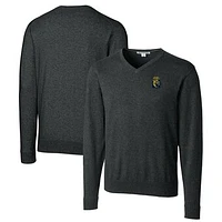 Men's Cutter & Buck Heather Charcoal FIU Panthers Lakemont Tri-Blend Big Tall V-Neck Pullover Sweater