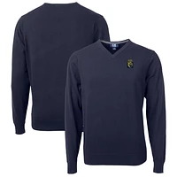 Men's Cutter & Buck Navy FIU Panthers Lakemont Tri-Blend Big Tall V-Neck Pullover Sweater