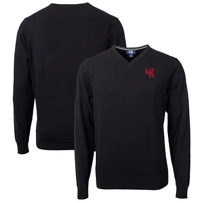 Men's Cutter & Buck Black Western Kentucky Hilltoppers Lakemont Tri-Blend Big Tall V-Neck Pullover Sweater