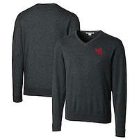 Men's Cutter & Buck Heather Charcoal Western Kentucky Hilltoppers Lakemont Tri-Blend Big Tall V-Neck Pullover Sweater