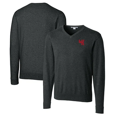 Men's Cutter & Buck Heather Charcoal Western Kentucky Hilltoppers Lakemont Tri-Blend Big Tall V-Neck Pullover Sweater