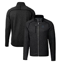 Men's Cutter & Buck Heather Charcoal Georgetown Hoyas Mainsail Sweater-Knit Big Tall Full-Zip Jacket