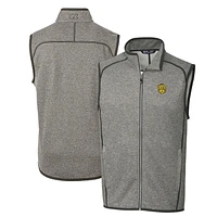 Men's Cutter & Buck Heather Gray Missouri Tigers Mainsail Sweater-Knit Big Tall Full-Zip Vest