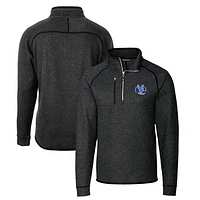 Men's Cutter & Buck Heather Charcoal Air Force Falcons Mainsail Sweater-Knit Big Tall Half-Zip Pullover Jacket