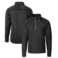 Men's Cutter & Buck Heather Charcoal New Mexico State Aggies Mainsail Sweater-Knit Big Tall Half-Zip Pullover Jacket