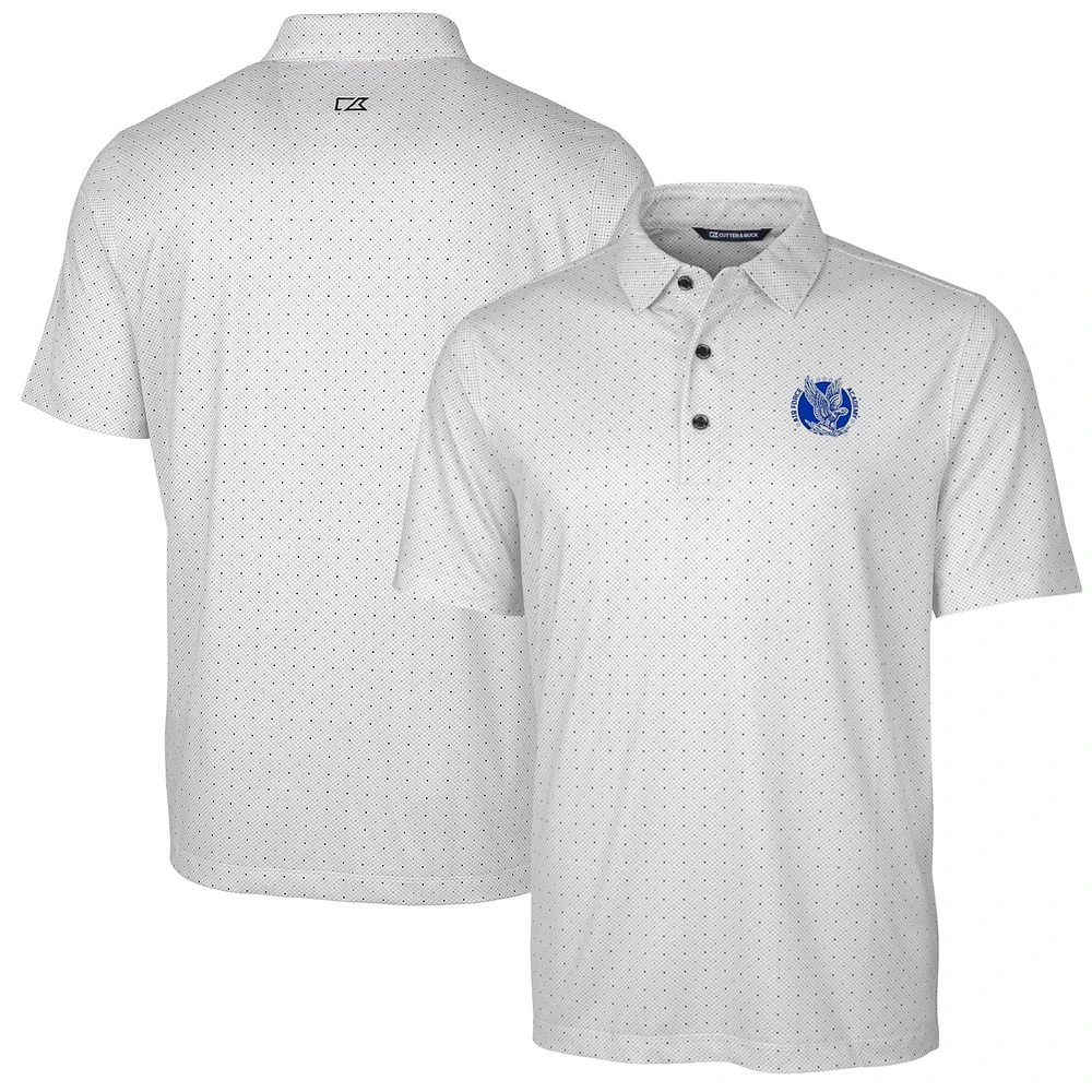 Men's Cutter & Buck Charcoal Air Force Falcons Team Logo Big Tall Pike Double Dot Print Stretch Polo
