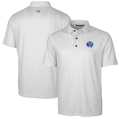 Men's Cutter & Buck Charcoal Air Force Falcons Team Logo Big Tall Pike Double Dot Print Stretch Polo