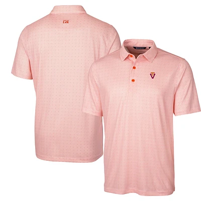 Men's Cutter & Buck Orange Virginia Tech Hokies Team Logo Big Tall Pike Double Dot Print Stretch Polo