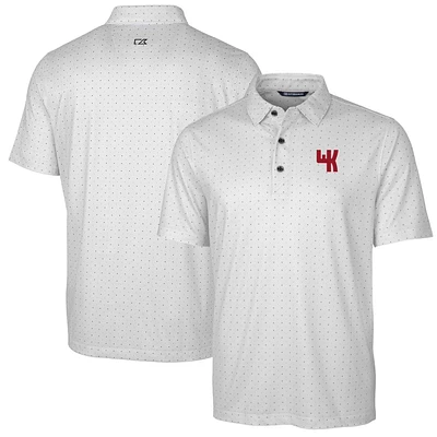 Men's Cutter & Buck Charcoal Western Kentucky Hilltoppers Team Logo Big Tall Pike Double Dot Print Stretch Polo