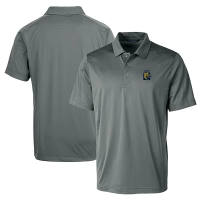 Men's Cutter & Buck Steel FIU Panthers Team Logo Big Tall Prospect Textured Stretch Polo