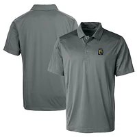 Men's Cutter & Buck Steel FIU Panthers Team Logo Big Tall Prospect Textured Stretch Polo