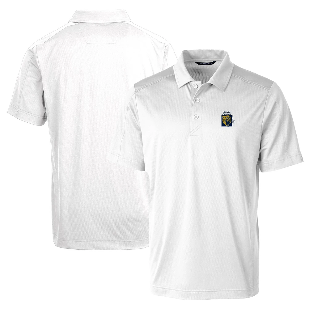 Men's Cutter & Buck White FIU Panthers Team Logo Big Tall Prospect Textured Stretch Polo