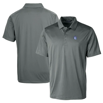 Men's Cutter & Buck Steel Fresno State Bulldogs Team Logo Big Tall Prospect Textured Stretch Polo