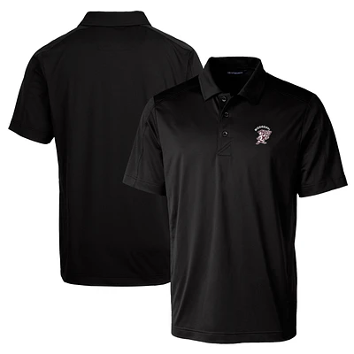 Men's Cutter & Buck Black Mississippi State Bulldogs Team Logo Big Tall Prospect Textured Stretch Polo