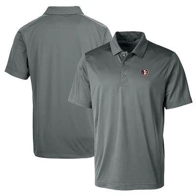 Men's Cutter & Buck Steel Florida State Seminoles Team Logo Big & Tall Prospect Textured Stretch Polo