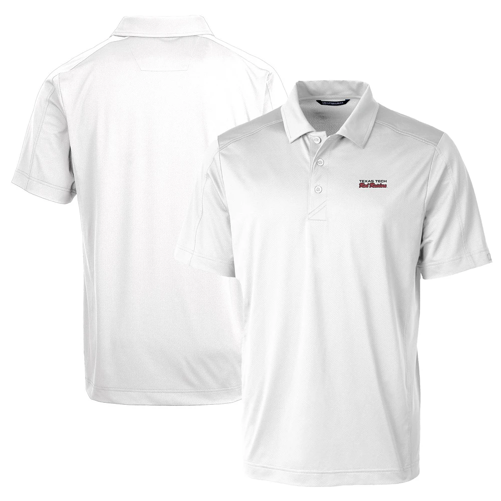 Men's Cutter & Buck White Texas Tech Red Raiders Team Logo Big Tall Prospect Textured Stretch Polo