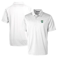 Men's Cutter & Buck White Tulane Green Wave Team Logo Big Tall Prospect Textured Stretch Polo