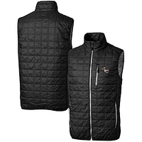 Men's Cutter & Buck Black NC State Wolfpack Team Logo Big Tall Rainier PrimaLoft Eco Insulated Full-Zip Puffer Vest