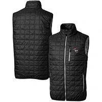 Men's Cutter & Buck Black NC State Wolfpack Team Logo Big Tall Rainier PrimaLoft Eco Insulated Full-Zip Puffer Vest