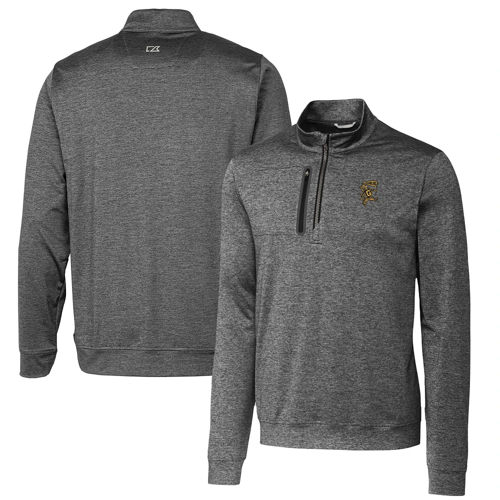 Men's Cutter & Buck Steel Grambling Tigers Vault Big Tall Stealth Quarter-Zip Pullover Top