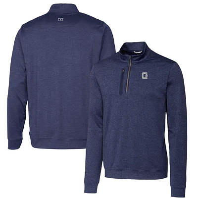 Men's Cutter & Buck Navy Georgetown Hoyas Vault Big Tall Stealth Quarter-Zip Pullover Top