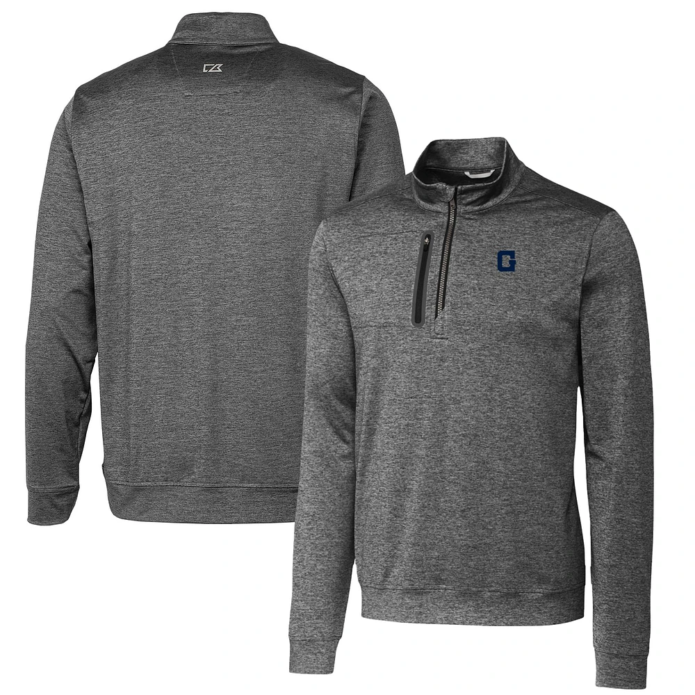 Men's Cutter & Buck Steel Georgetown Hoyas Vault Big Tall Stealth Quarter-Zip Pullover Top