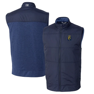 Men's Cutter & Buck Navy FIU Panthers Vault Big Tall Stealth Hybrid Windbreaker Full-Zip Vest