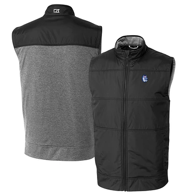 Men's Cutter & Buck Fresno State Bulldogs Vault Big Tall Stealth Hybrid Windbreaker Full-Zip Vest