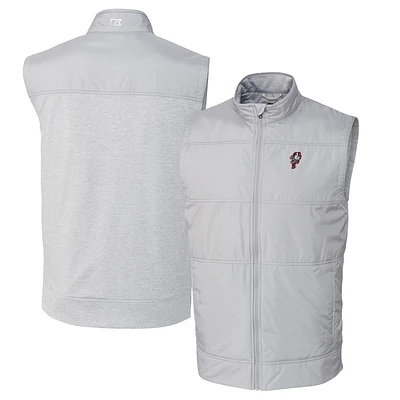 Men's Cutter & Buck Gray Ohio State Buckeyes Vault Big & Tall Stealth Hybrid Windbreaker Full-Zip Vest
