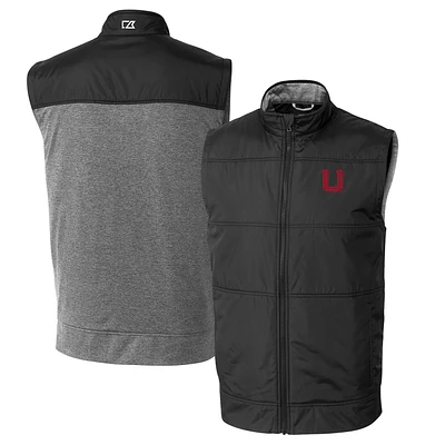 Men's Cutter & Buck Utah Utes Vault Big Tall Stealth Hybrid Windbreaker Full-Zip Vest