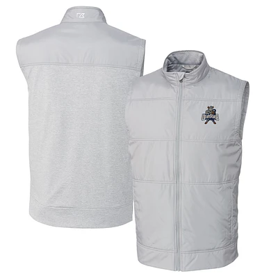 Men's Cutter & Buck Gray Utah State Aggies Vault Big Tall Stealth Hybrid Windbreaker Full-Zip Vest