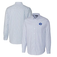 Men's Cutter & Buck Powder Blue Air Force Falcons Vault Big Tall Oxford Stripe Long Sleeve Button-Down Shirt