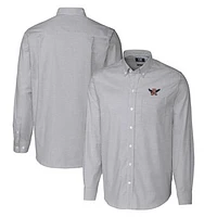 Men's Cutter & Buck Charcoal Auburn Tigers Vault Big Tall Oxford Stripe Long Sleeve Button-Down Shirt