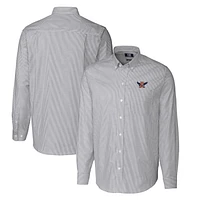 Men's Cutter & Buck Charcoal Auburn Tigers Vault Big Tall Oxford Stripe Long Sleeve Button-Down Shirt
