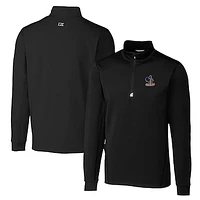 Men's Cutter & Buck Black Delaware Fightin' Blue Hens Big Tall Traverse Stretch Quarter-Zip Pullover Top