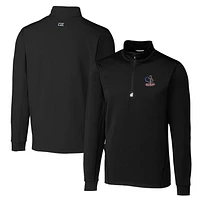 Men's Cutter & Buck Black Delaware Fightin' Blue Hens Big Tall Traverse Stretch Quarter-Zip Pullover Top