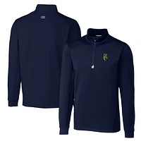 Men's Cutter & Buck Navy FIU Panthers Big Tall Traverse Stretch Quarter-Zip Pullover Top