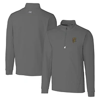 Men's Cutter & Buck Steel Grambling Tigers Big Tall Traverse Stretch Quarter-Zip Pullover Top