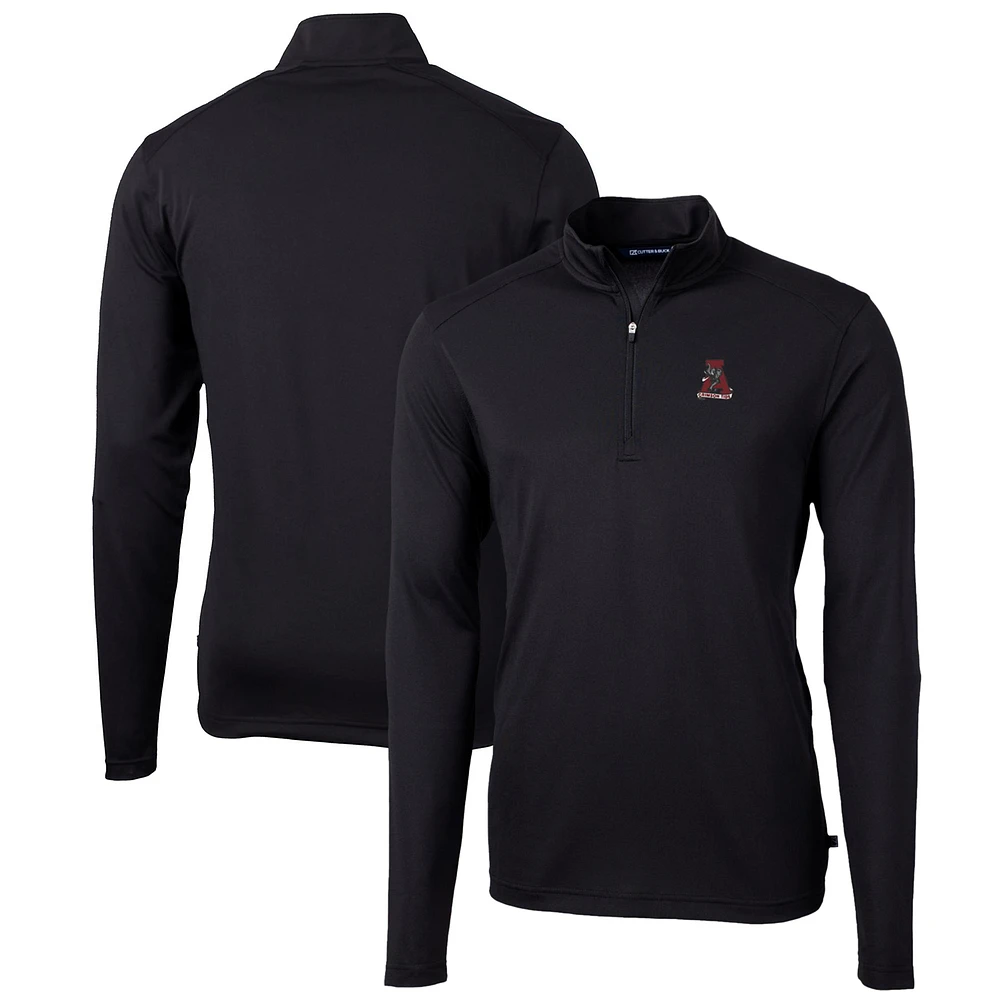 Men's Cutter & Buck Alabama Crimson Tide Team Big Tall Virtue Eco Pique Recycled Quarter-Zip Pullover Top