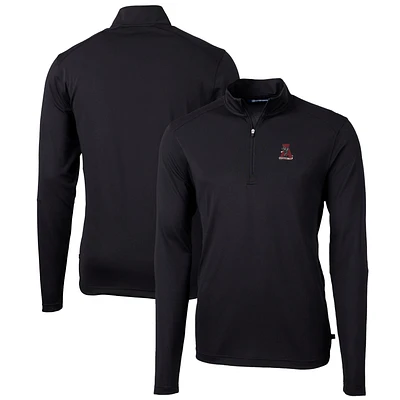 Men's Cutter & Buck Alabama Crimson Tide Team Big Tall Virtue Eco Pique Recycled Quarter-Zip Pullover Top