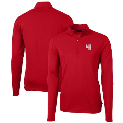 Men's Cutter & Buck Western Kentucky Hilltoppers Team Big Tall Virtue Eco Pique Recycled Quarter-Zip Pullover Top