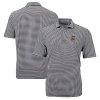 Men's Cutter & Buck Grambling Tigers Big Tall Team Logo Virtue Eco Pique Stripe Recycled Polo